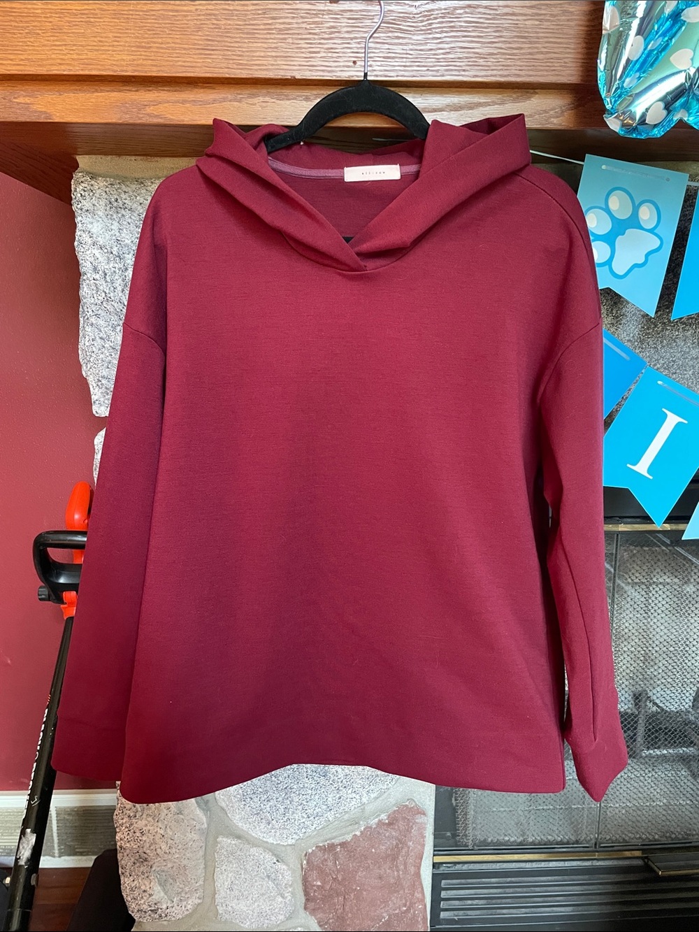 Cozy Cowl Neck Pullover Sweater - Burgundy